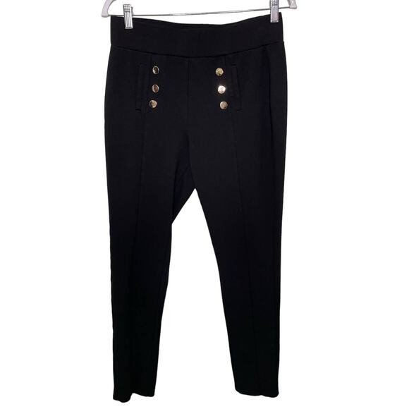 CI Sono Trouser Pants High Waisted Straight Elastic Waist Pull On Ankle Black L - Picture 1 of 12
